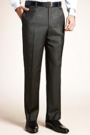 Collezione Exclusive Made in Italy Pure Wool Flat Front Trousers