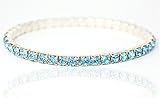 Sterling Silver Swarovski® Tennis Bracelet with Aqua Crystals