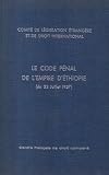 Revue Editions Cujas  / Code pénal de l'Ethiopie du 23 juillet 1957
