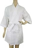 Waffle Weave belted shortie travel spa bathrobe robe