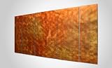 Modern Yellow Art 'Tuscan Sunset' - 50x24 in. - Orange & Yellow Wall Art. Radiant Sun Color Scheme, Bright Colored Home Accent w/ Fiery Orange Sun Coloring. Bold Abstract Accent.