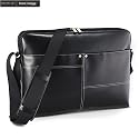 ASUS F6V-C1-Pink 13.3-Inch Laptop Faux Leather Executive Briefcase Messenger Bag w/Quick Checkpoint Laptop Sleeve