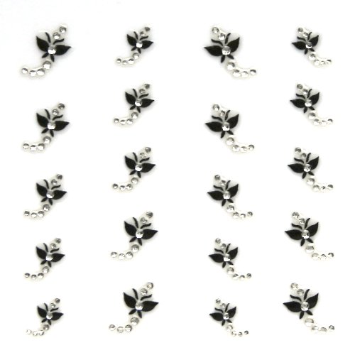 Nail Art Sticker - Black Butterfly mit Strass Preisvergleich