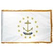 Rhode Island 3x5ft Nylon Flag with Indoor Pole Hem and Fringe