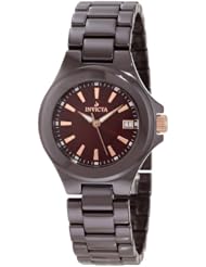 Invicta Womens 12542 Ceramics Brown Dial Brown Ceramic Watch