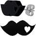 Black Acrylic Heart Mustache Stud Earrings