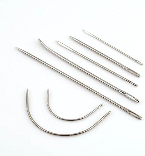 YMXING Leather Canvas Repair Curved Hand Sewing Needles Kit Hand Carpet Patching Tool (7pcs)