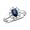 Natural Sapphire and Diamond Engagement Ring in 14k White Gold Halo Ring (G, SI2, 1.00 cttw), 6x4mm, Certificate of Authenticity