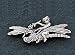 Sterling Silver Antiqued Fairy on Dragonfly Pin