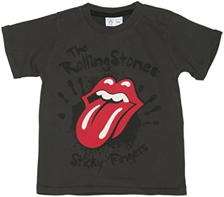 Kids Dark Grey Rolling Stones Sticky Fingers T Shirt from Amplified Kids