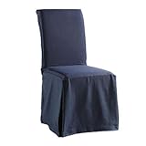 Sure Fit Twill Supreme Full Length Dining Room Chair Cover, Sapphire