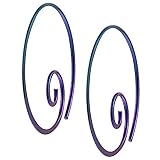 Sterling Silver Niobium Unique Spiral Hoop Earrings (Hand-crafted)