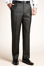 Collezione Exclusive Made in Italy Pure Wool Flat Front Trousers