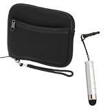 GTMax Black 5.2-inch Neosprece Zipper Case + Silver Mini Stylus with 3.5mm Adapter Plug for Garmin nuvi 2300/2400/3700 series