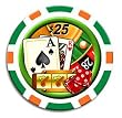 Three-Tone Striped Casino Items Chips (11.5g) 100 Green w/ Tray