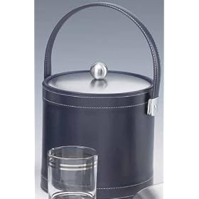 Kraftware 51173 Stitched Navy 3 Quart Ice Bucket with Stitched Handle by Kraftware