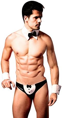 Mens Sexy Tuxedo Boxer Briefs Underwear Costume Outfit Lingerie Set