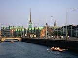 Fredriksholm Canal with the Borsen Building (Stockmarket) in Background, Copenhagen, Denmark Photographic Poster Print by Anders Blomqvist, 30x40