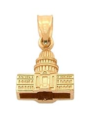 United States Capitol Charm 14K Gold 12mm