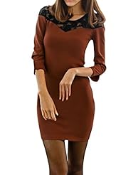 Spring Cotton/Polyester Lace Mini Dress 