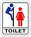 Women Girls Restroom Bathroom Toilet Funny Sign Sticker Decal 5.5"x4.5"