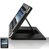 Black Folio Flip Case with Built in Kick Stand Apple Ipad Tablet with Magnetic Clasp + Card Slot + Open Sleeve