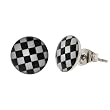 Stainless Steel Fake Plug Earrings - 16g Wire - 00G - Checker