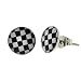 Stainless Steel Fake Plug Earrings - 16g Wire - 00G - Checker