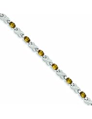 Genuine .925 Sterling Silver Whiskey Quartz Bracelet 10.3 Grams . 100% Satisfaction Guaranteed.