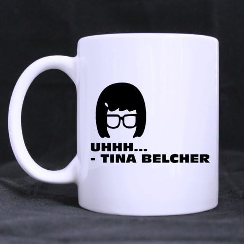 Top Funny cartoon - UHHH... - TINA BELCHER Theme Coffee Mug or Tea Cup,Ceramic Material Mugs,White - 11oz