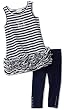 Flapdoodles Girls 2-6X Nautical Star Rouched Capri Dress Set