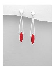 Resin Earrings In 92.5 Sterling Silver