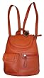 Women's Tignanello Leather Multi Pocket Backpack Burnt Orange