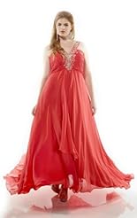 Plus Size Chiffon/Taffeta/Tulle Beaded Crystals Applique Sheer Crystal Lace Evening Dress/Prom Dress 