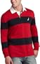 Nautica Men's Horizontal Stripe Rugby Shirt,Red,XX-Large