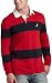 Nautica Sportswear Men's Horizontal Stripe Rugby Shirt,Red,Large