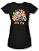 Betty Boop Juniors T-shirt Biker Flames Boop Black Tee , Medium