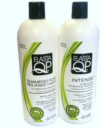 Elasta QP Shampoo for Relaxed Hair &amp; Intense Fortifying Conditioning Treatment 32 oz Duo