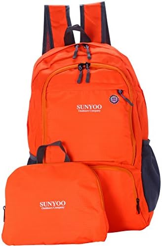 SUNYOO® Ultra Lightweight Packable Durable daypack + the Best Foldable Camping Outdoor Travel Biking School Air Travelling Carry bag +Most comfortable Waterproof Backpack+Lifetime Warranty (Orange-35L)
