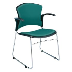OFM 310-VAM-A-602-TEAL MultiUse 4 Vinyl Seat and Back Stacker Chairs with Arms - Teal by OFM