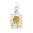 Sterling Silver Citrine & CZ Pendant