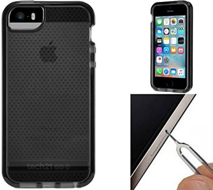 TECH21 Evo Mesh Case for iphone SE 5S 5 - Smokey Black + SIM Pin