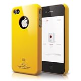 elago S4 Slim Fit Case for iPhone 4-Sport Yellow + HD Professional Extreme Clear film + Logo Protection Film included