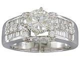 EGL Certified 2.05 cts Diamond Engagement Ring 14Kt White Gold