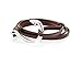 VIRGINSTONE Silver Plated Round Hook On Colorful Cowhide Leather Nautical Style