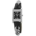 Breda Women`s 2177_blk "Callie" Leather Rhinestone Embellished Chain Watch
