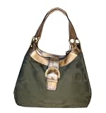 Authentic Coach Soho Textured Optic Signature Large Lynn Hobo Handbag 17393 Green/Gold Reviews