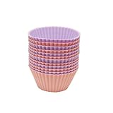 Chef Select Silicone 12-Piece Silicone Cupcake Liners, Pink and Lavender