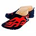 Cevinee Slip-on Water Shoes, Anti-Slip Athletic Aqua Socks, for Outdoor Pool Beach Swim Exercise Workout - Black Fire XXL