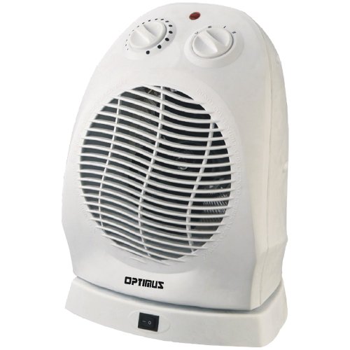 OPTIMUS H-1382 PORTABLE OSCILLATING FAN HEATER WITH THERMOSTAT